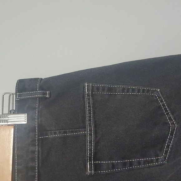 Adika jeans women's size medium black white trim button-fly raw-cut fray… - Picture 9 of 15